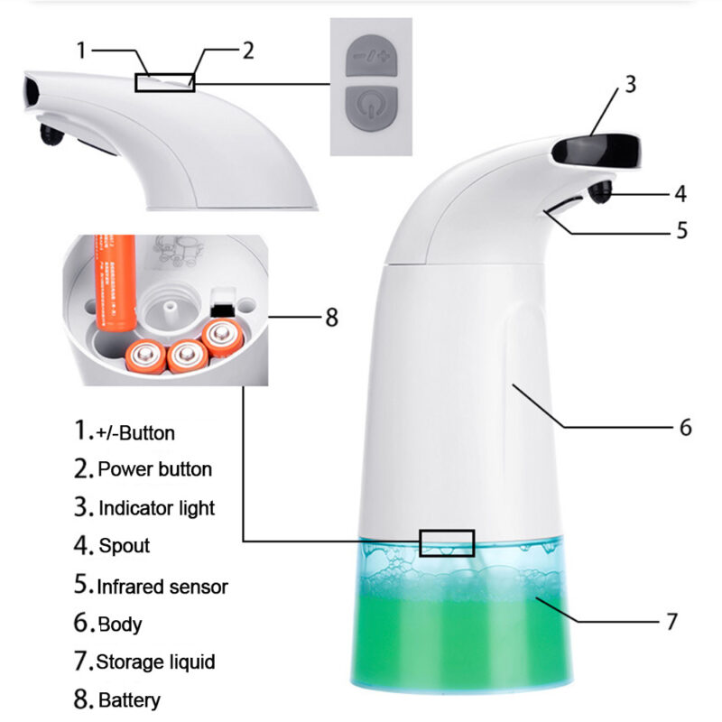 INFRARED SENSOR AUTOMATIC HAND FOAM LIQUID SOAP DISPENSER - Image 11