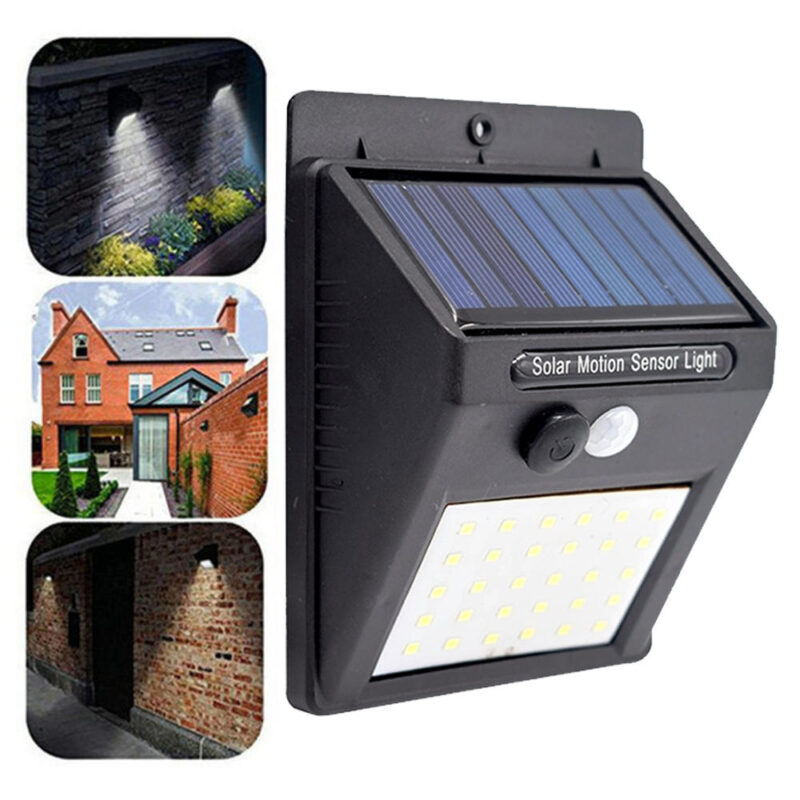 MORE VIEWS Rechargeable Solar Powered PIR Motion Sensor Light Outdoor Garden Security Wall Lamp OUTDOOR LED SOLAR POWERED MOTION SENSOR RECHARGEABLE PORCH LIGHT - Image 4