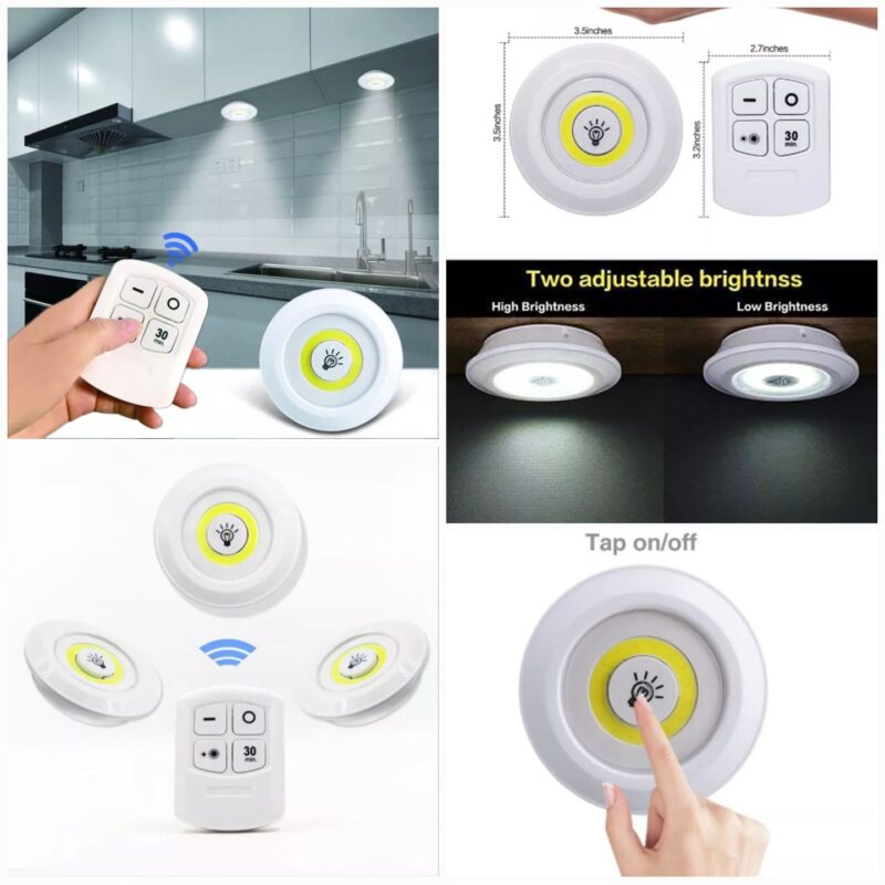Set of 3 LED lamps with remote control, battery operated, for bathroom, kitchen, bedside table, wardrobe. - Image 11