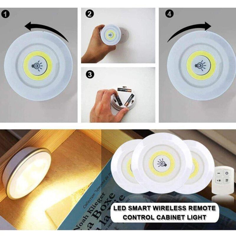 Set of 3 LED lamps with remote control, battery operated, for bathroom, kitchen, bedside table, wardrobe. - Image 8